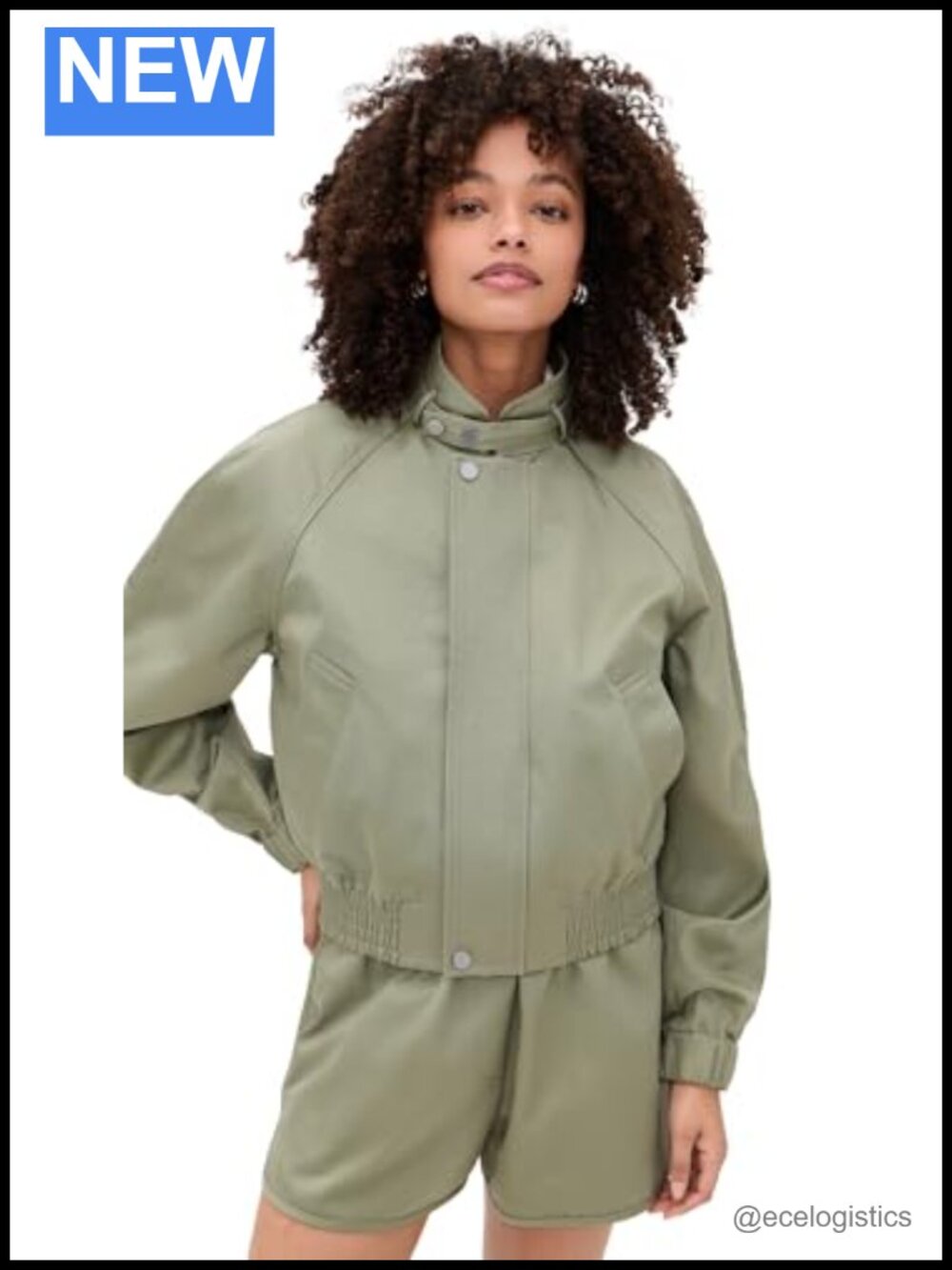 Cotton Duck Canvas Bomber Jacket Long Sleeve Zip Front